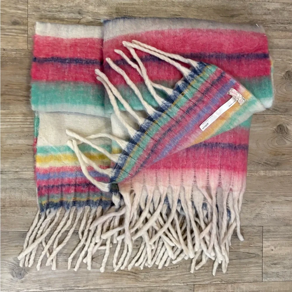 Free People‎ Ivory Multi Fringe Throw